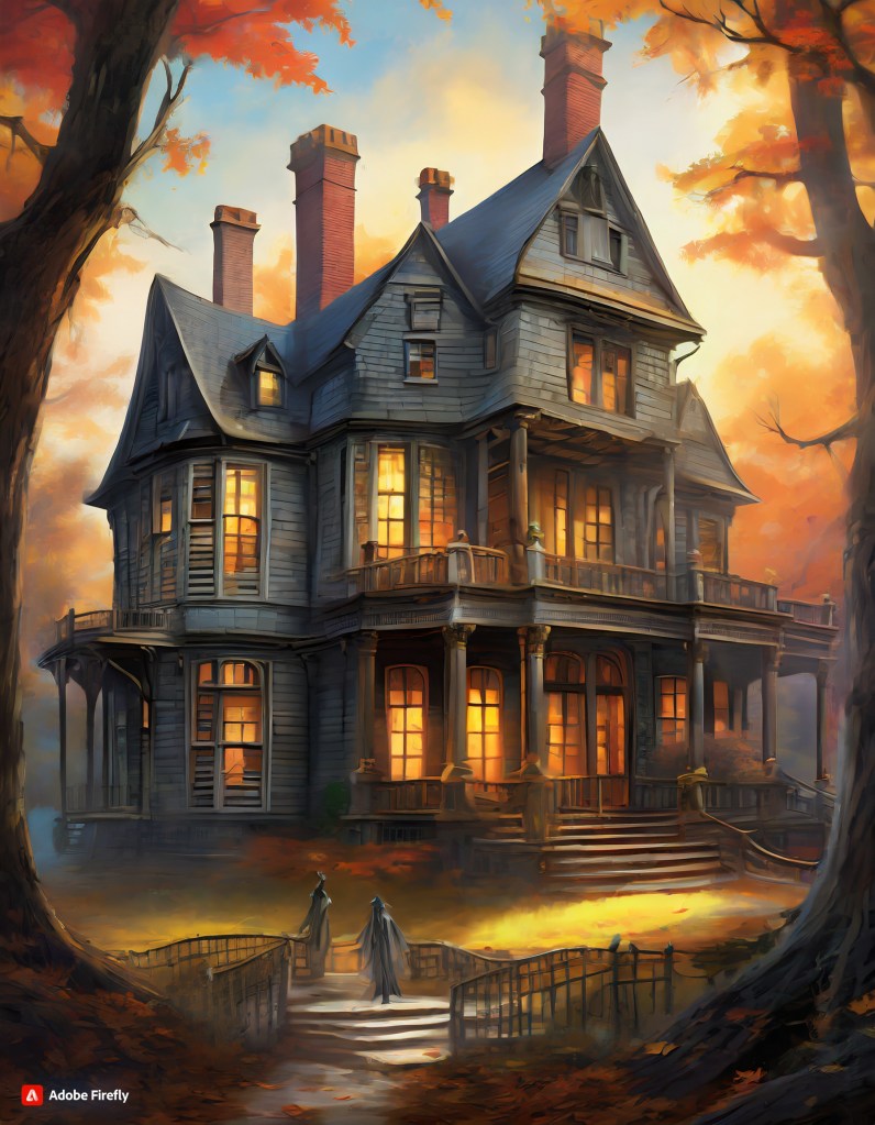 Antonio Roman Campos House of the Seven Gables Illustration of Creepy Victorian Mansion